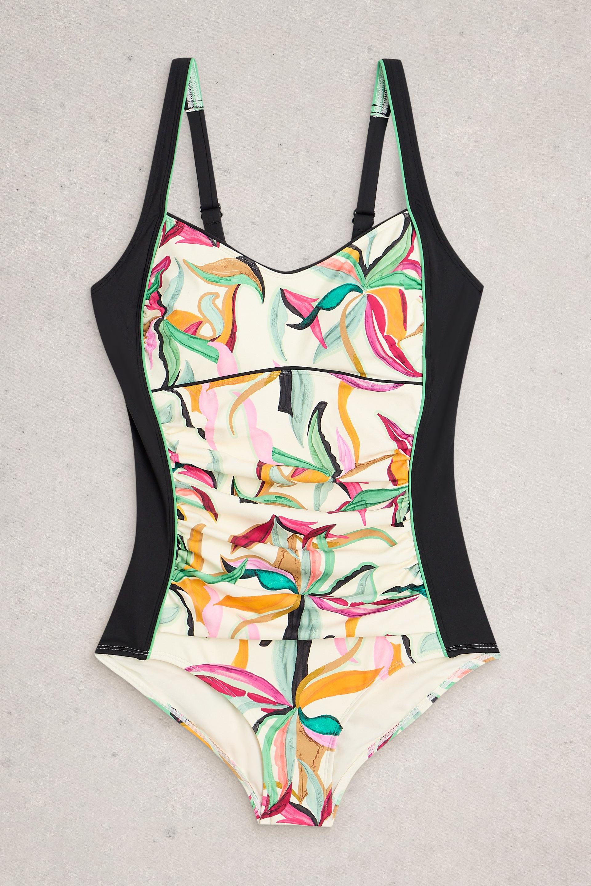 White Stuff Splash Control Ivory Multi Swimsuit