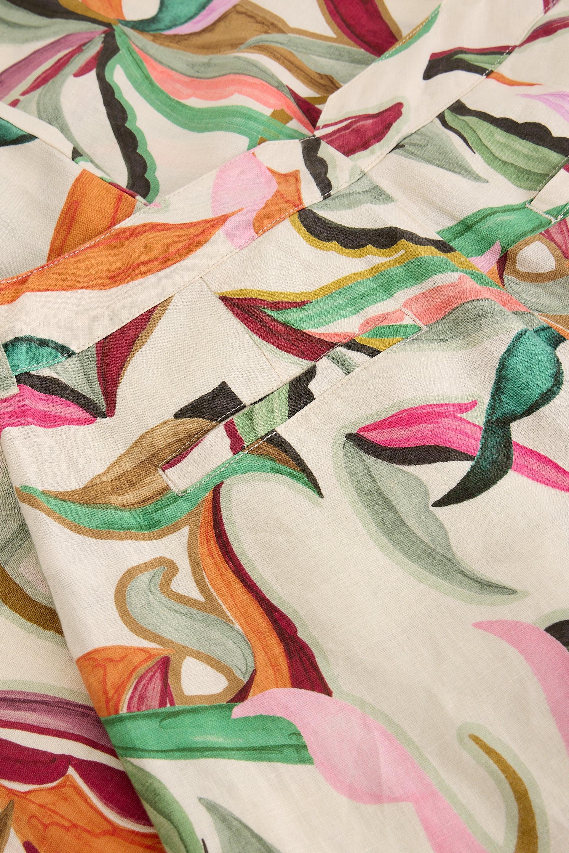 Colorful abstract pattern on line trousers