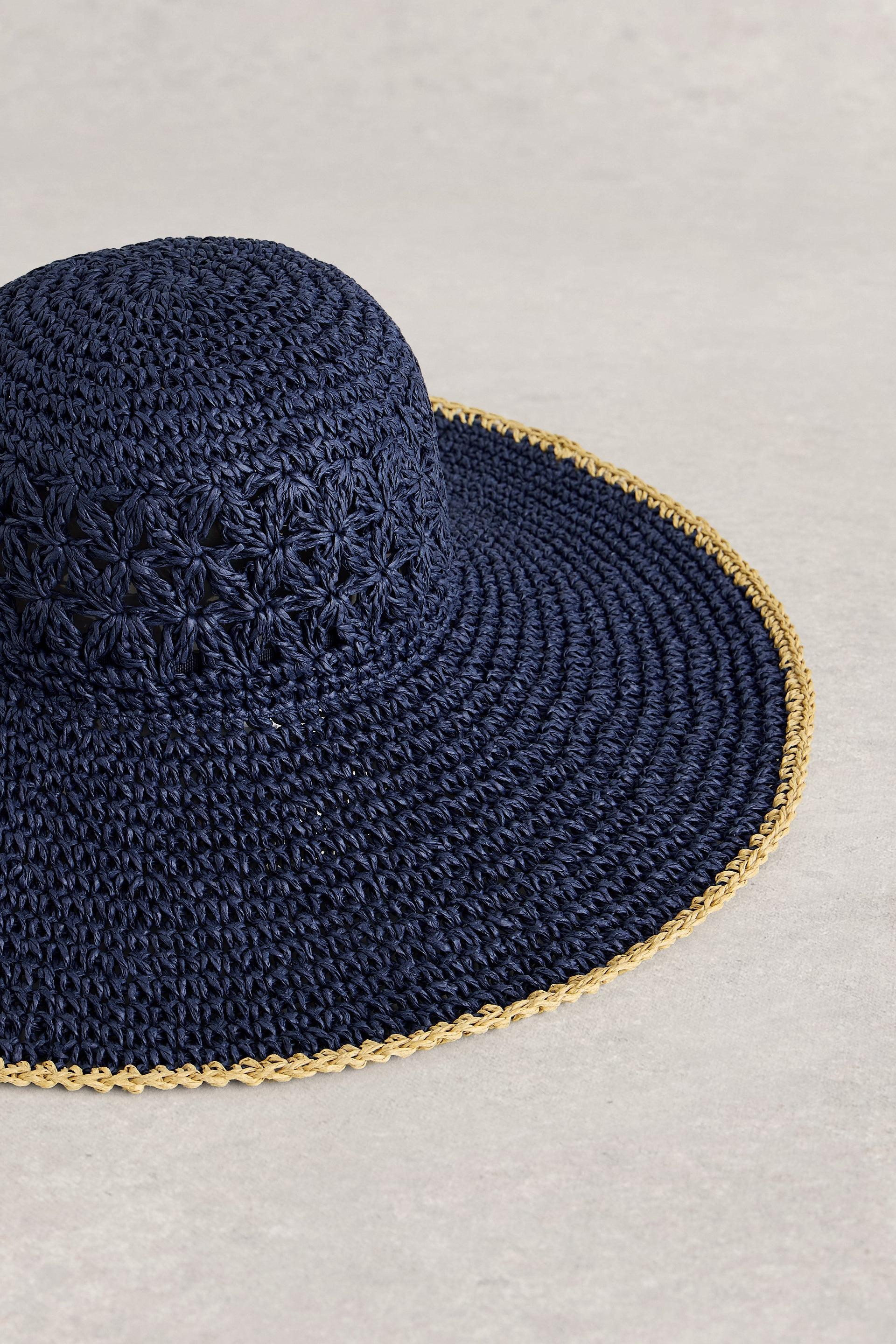 White Stuff Wide Brim Crochet Hat