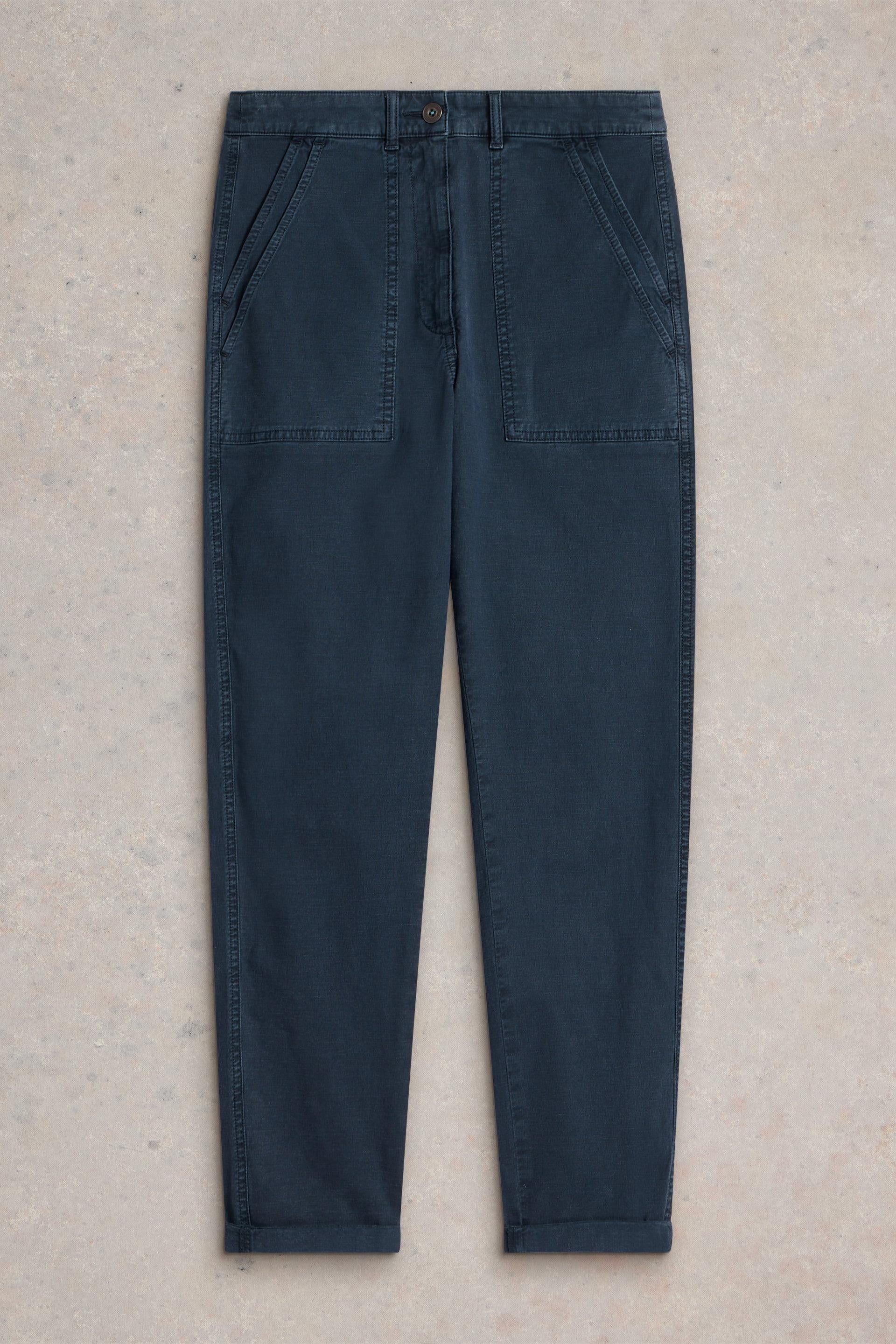 White Stuff Twister Organic Chino Trousers in Dark Navy