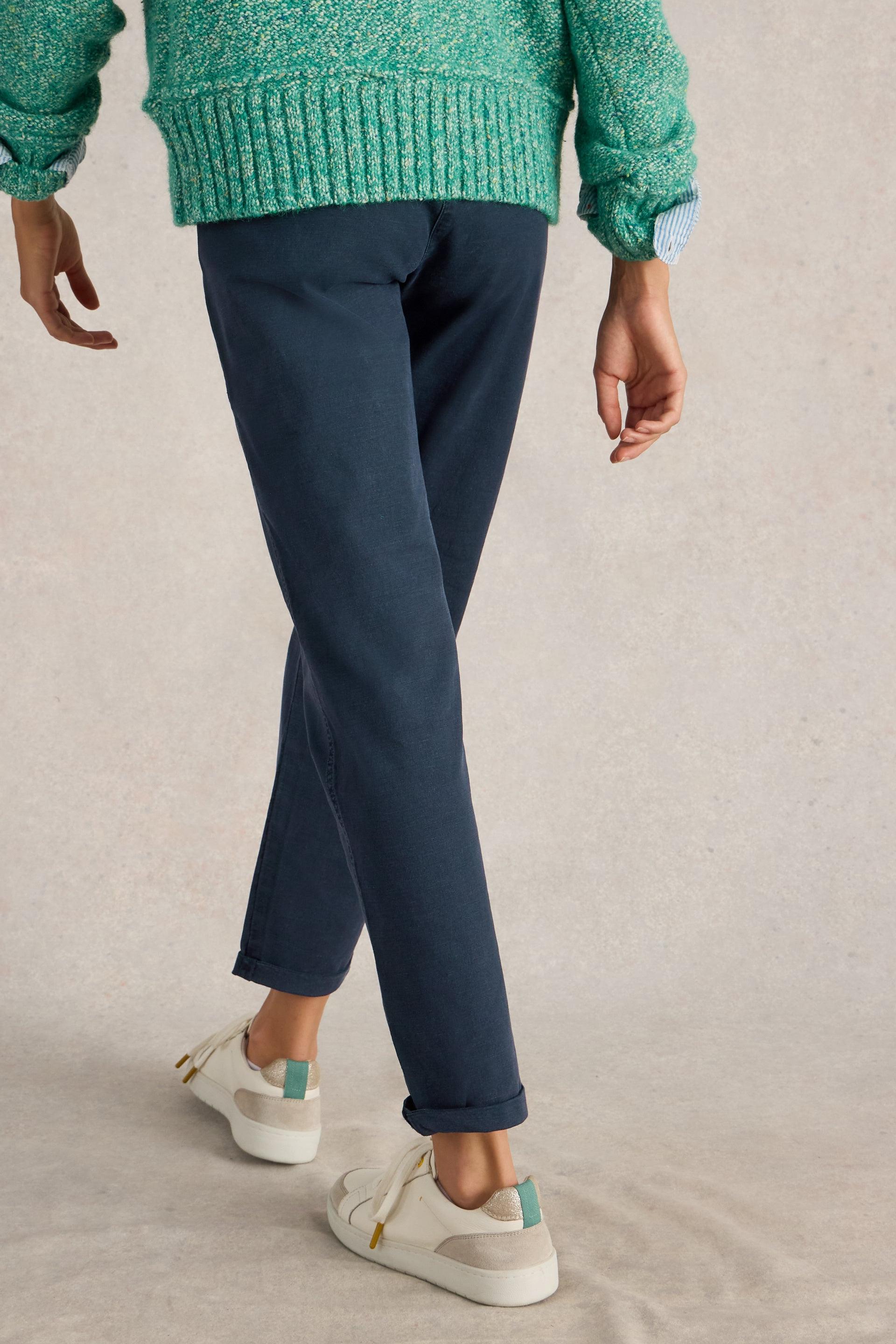 White Stuff Twister Organic Chino Trousers in Dark Navy