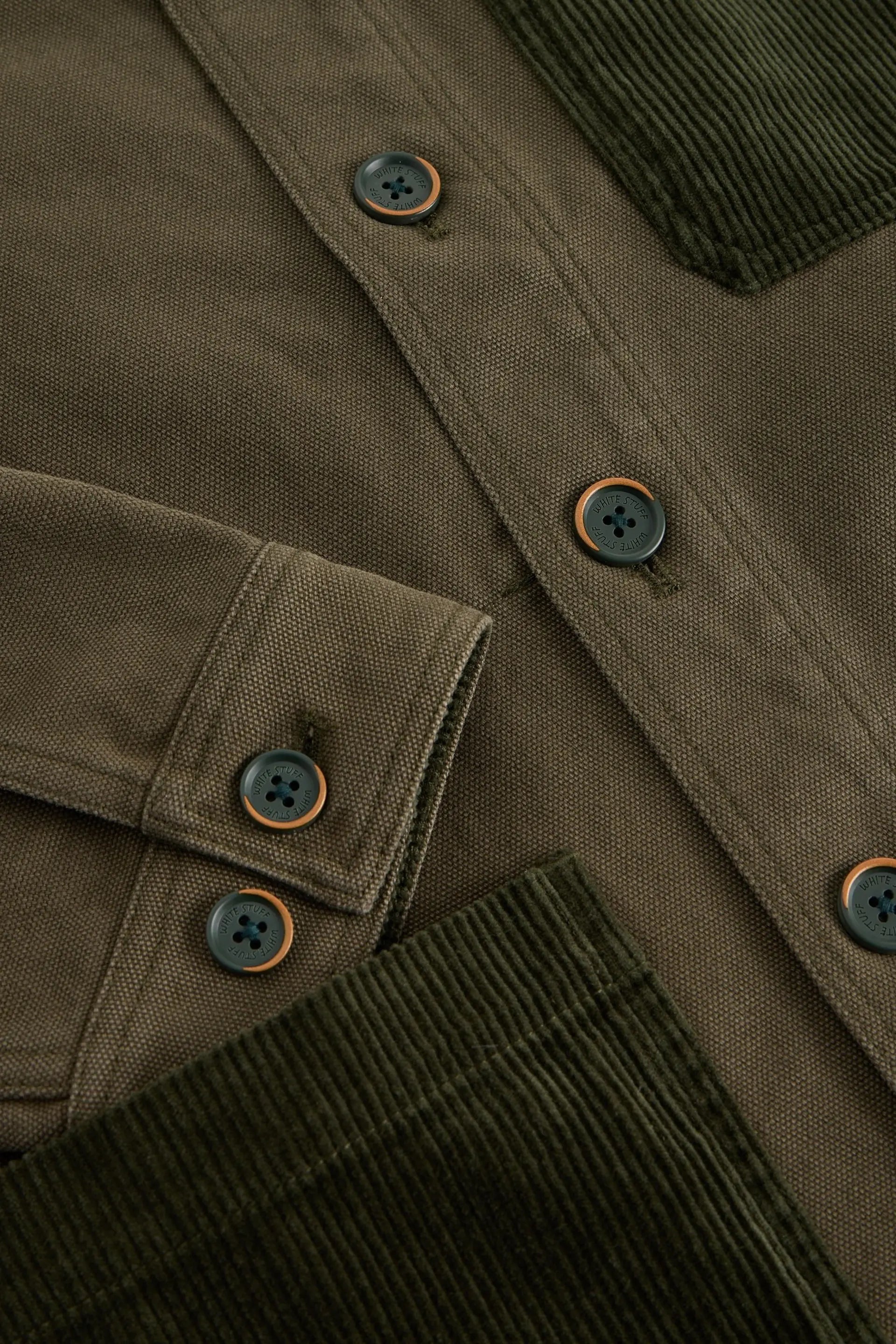 White Stuff Westgate Cord Mix Jacket - Khaki Green