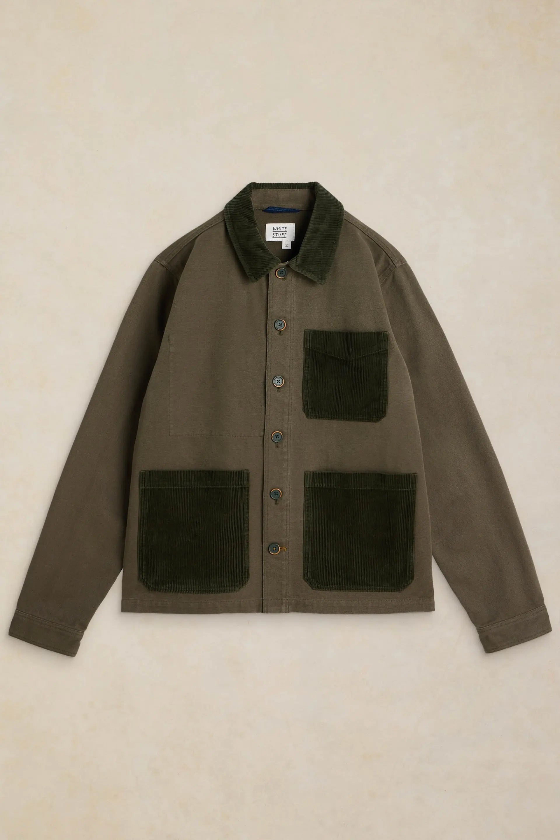White Stuff Westgate Cord Mix Jacket - Khaki Green