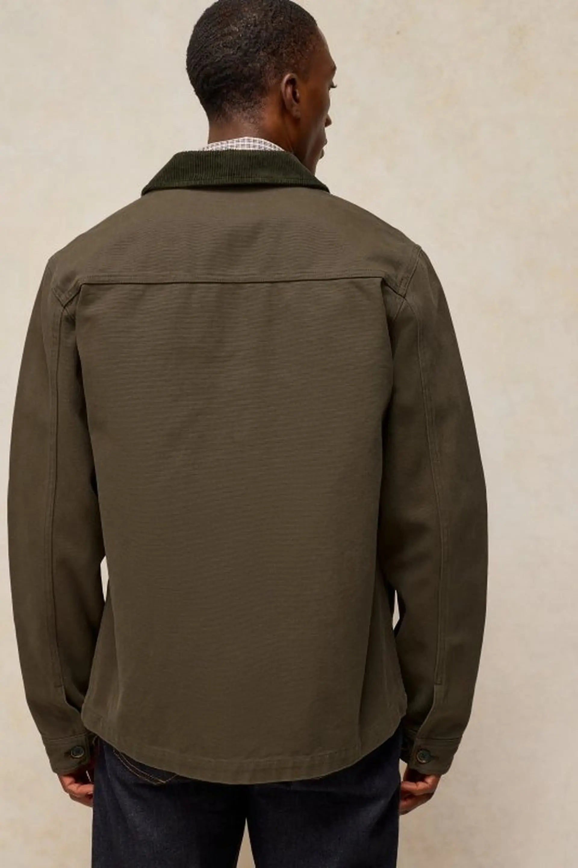 White Stuff Westgate Cord Mix Jacket - Khaki Green