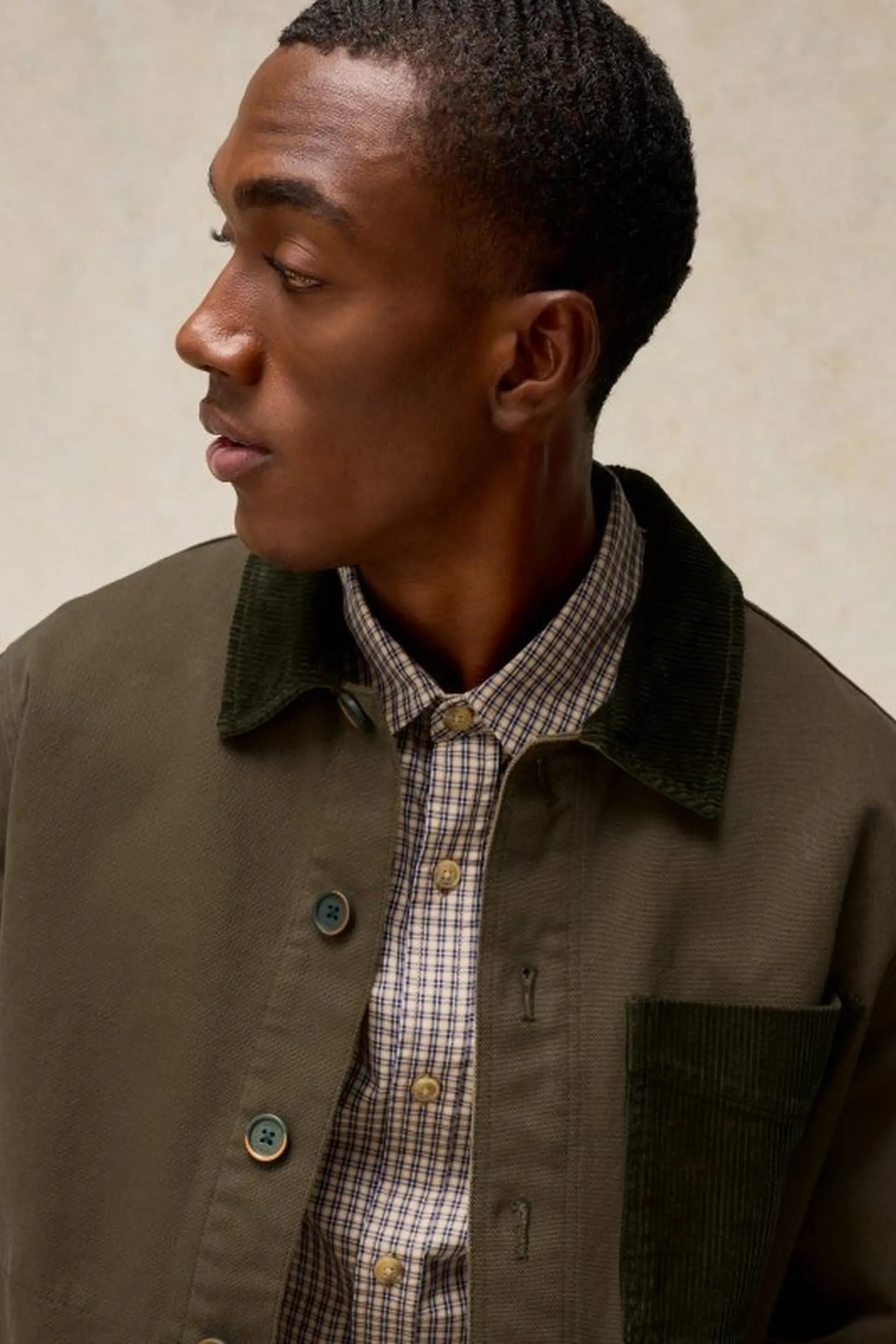 White Stuff Westgate Cord Mix Jacket - Khaki Green
