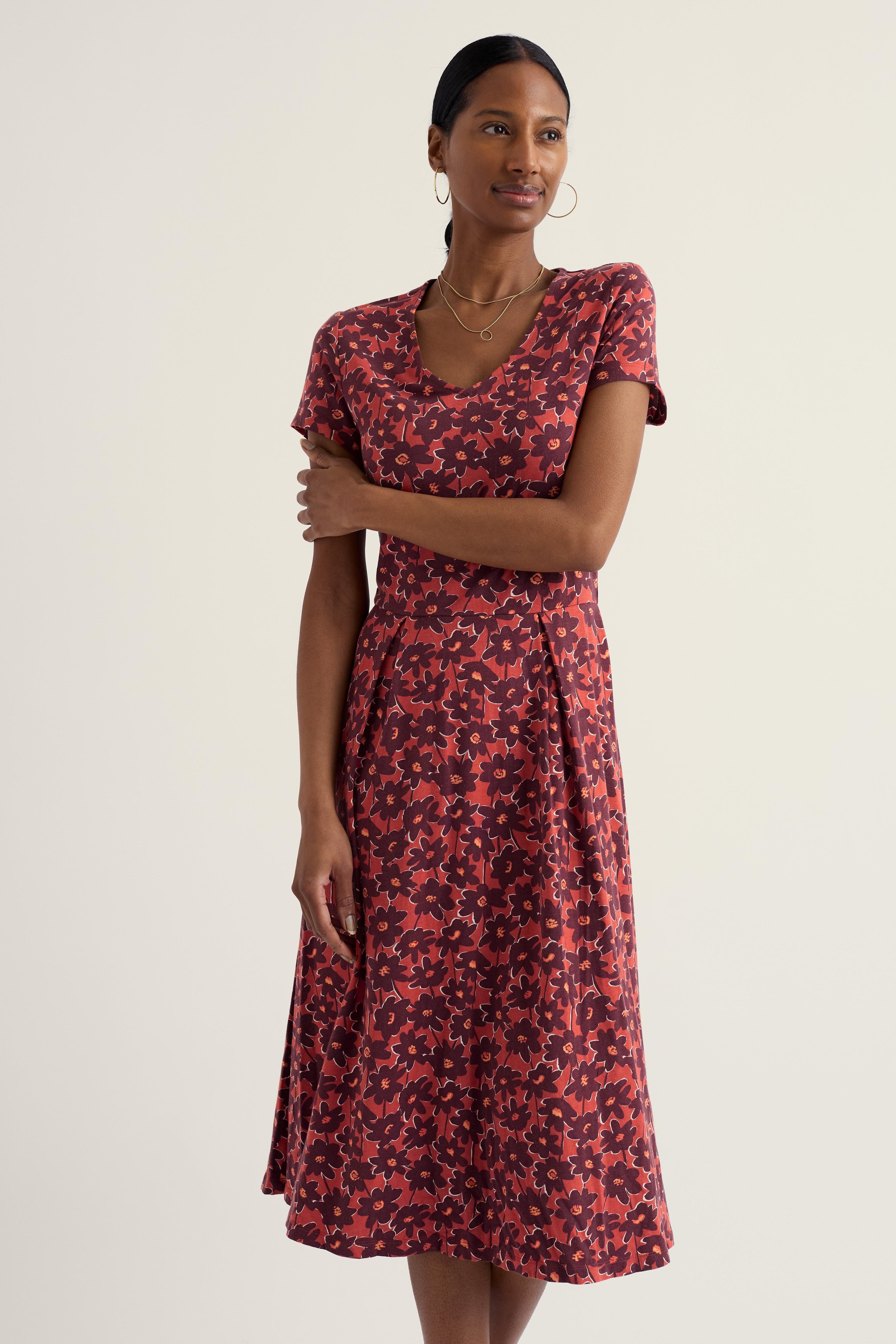 Seasalt Pier View Dress in Inked Cosmos Masala