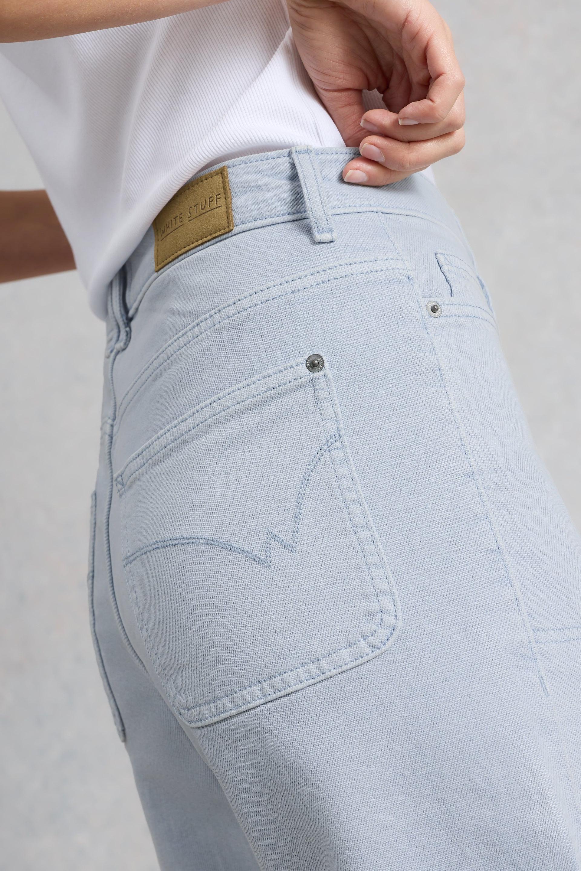White Stuff Tia Wide Leg Crop Light Blue Jean