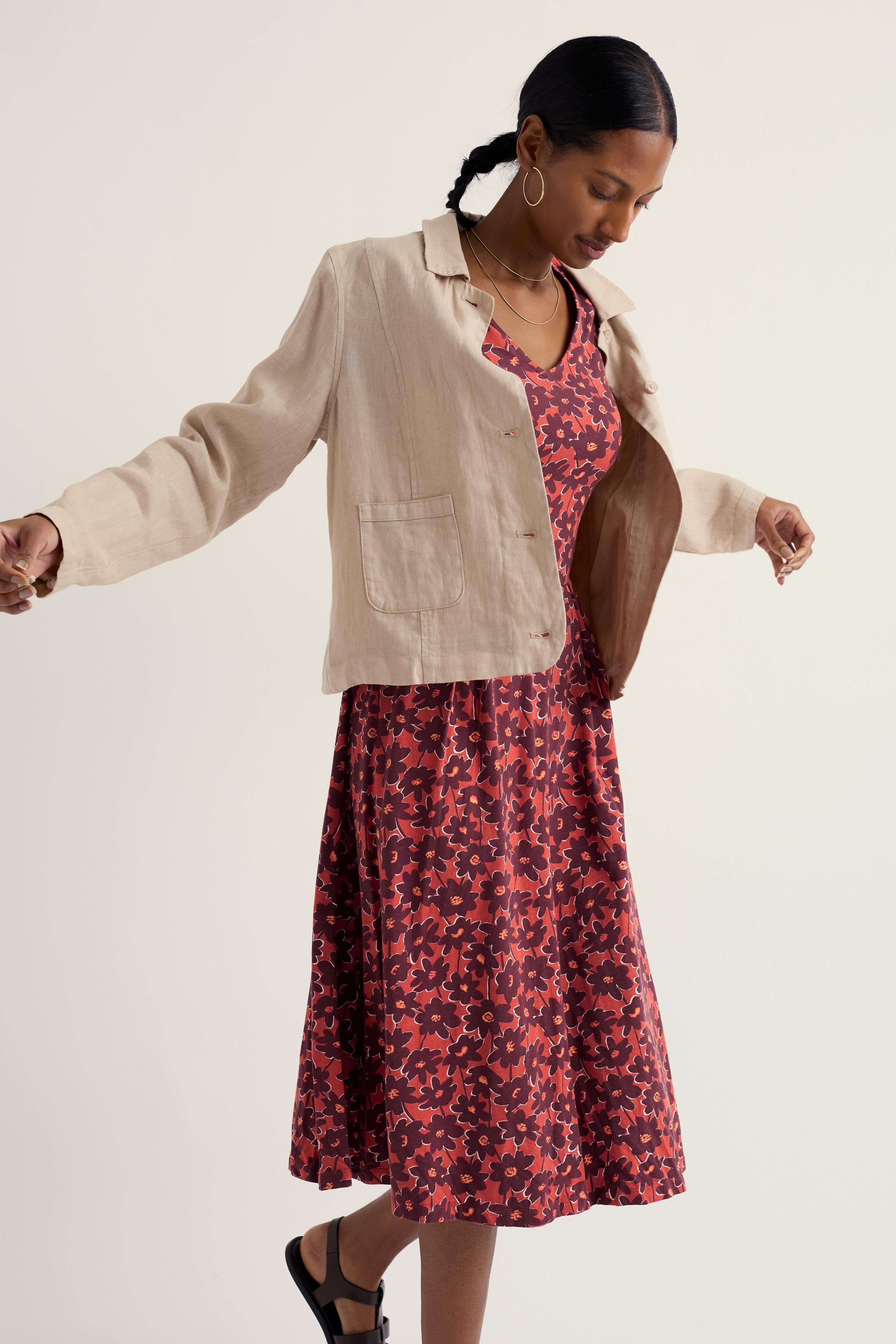 Seasalt Pier View Dress in Inked Cosmos Masala