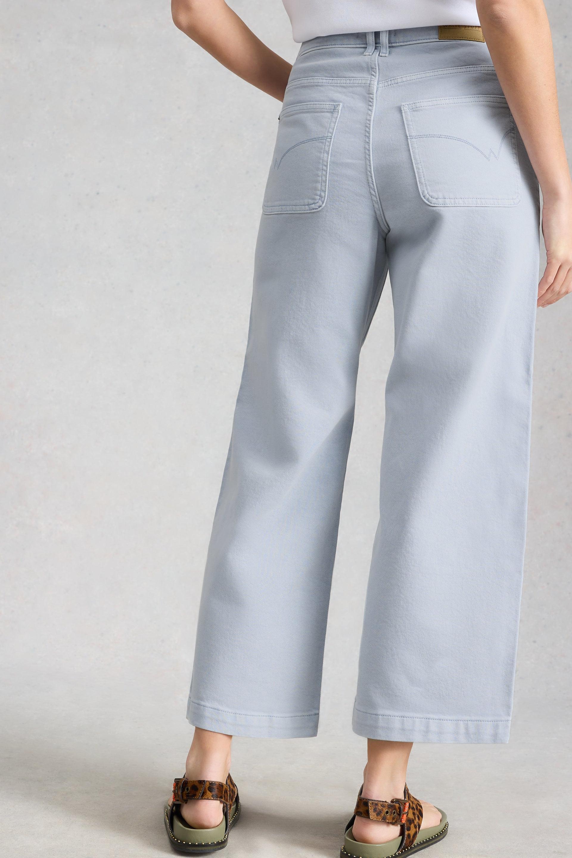 White Stuff Tia Wide Leg Crop Light Blue Jean