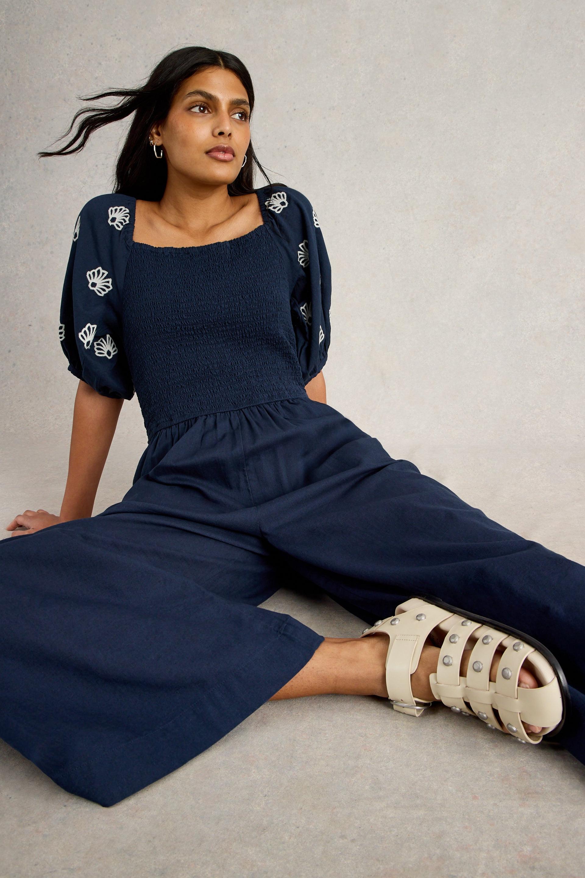 White Stuff Reese French Navy Jumpsuit
