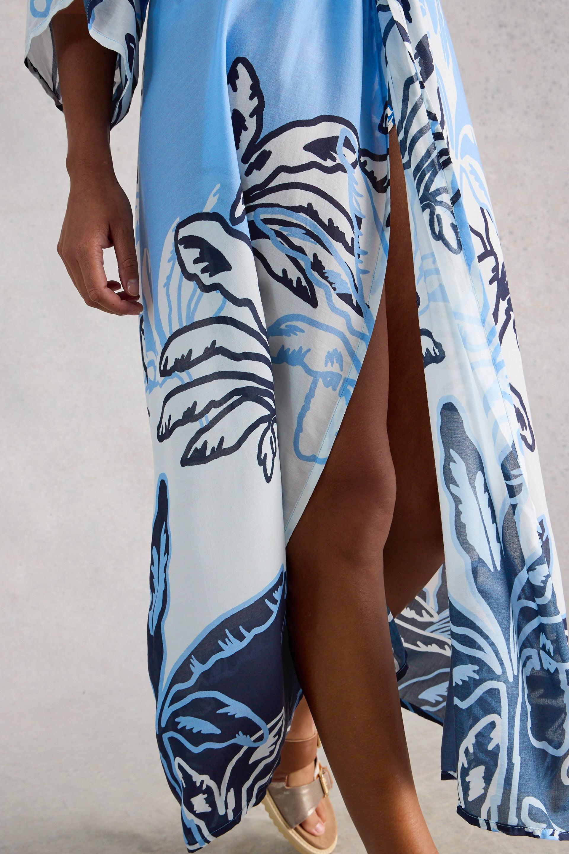 White Stuff Blue Multi Cleo Cover Up Kimono