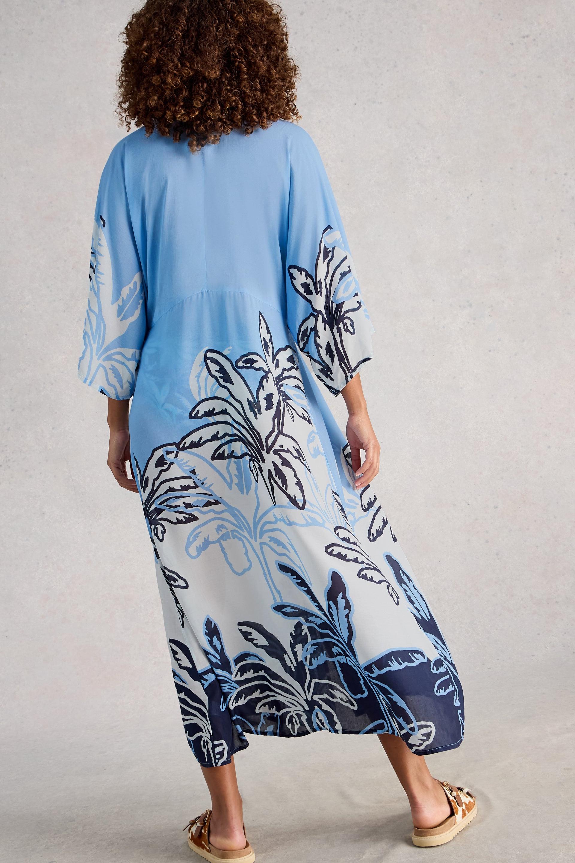 White Stuff Blue Multi Cleo Cover Up Kimono
