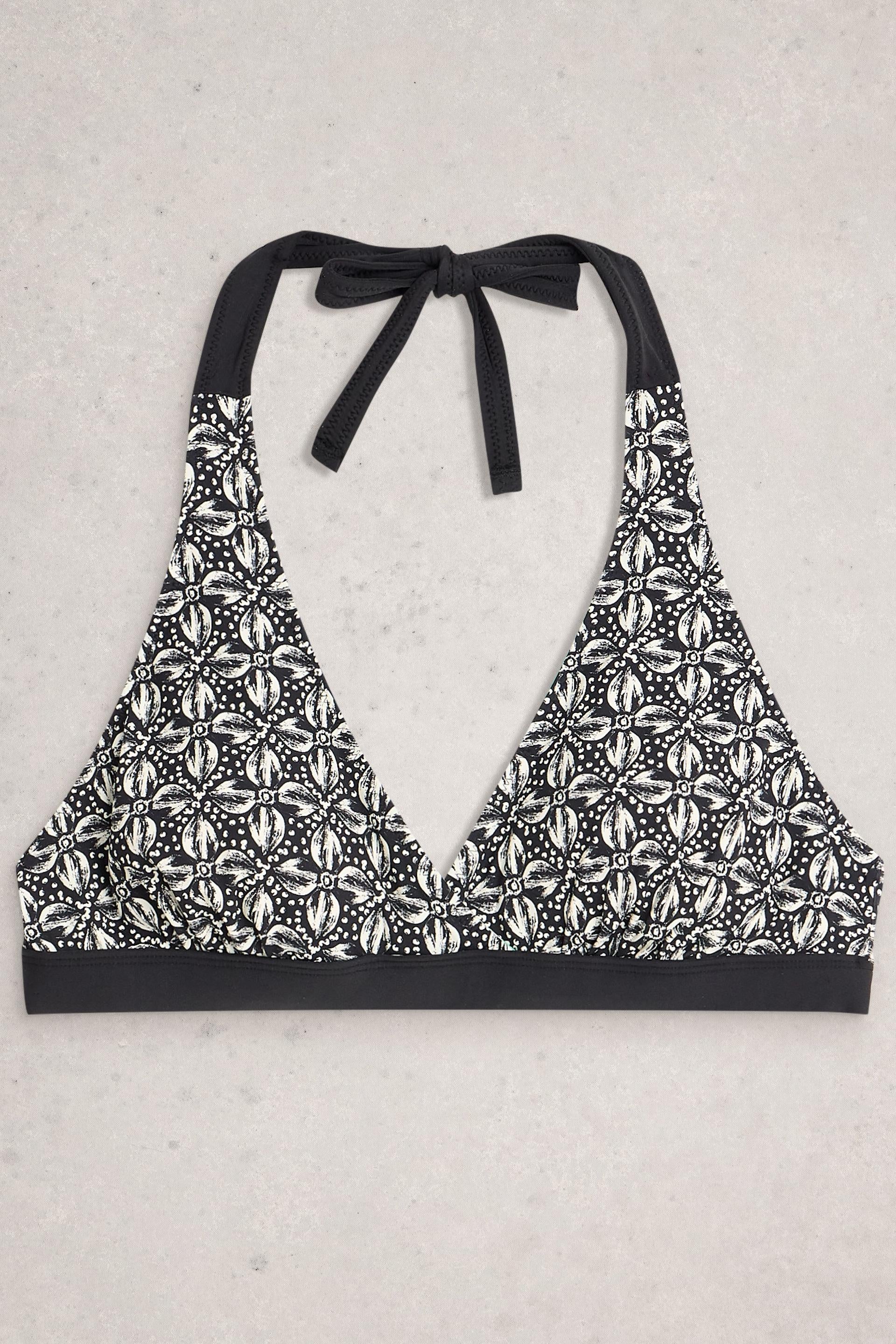 White Stuff Sunshine Reversible Bikini Green Print Top
