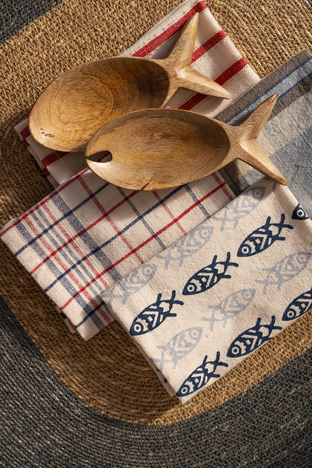 Madam Stoltz Checked Cotton Napkins