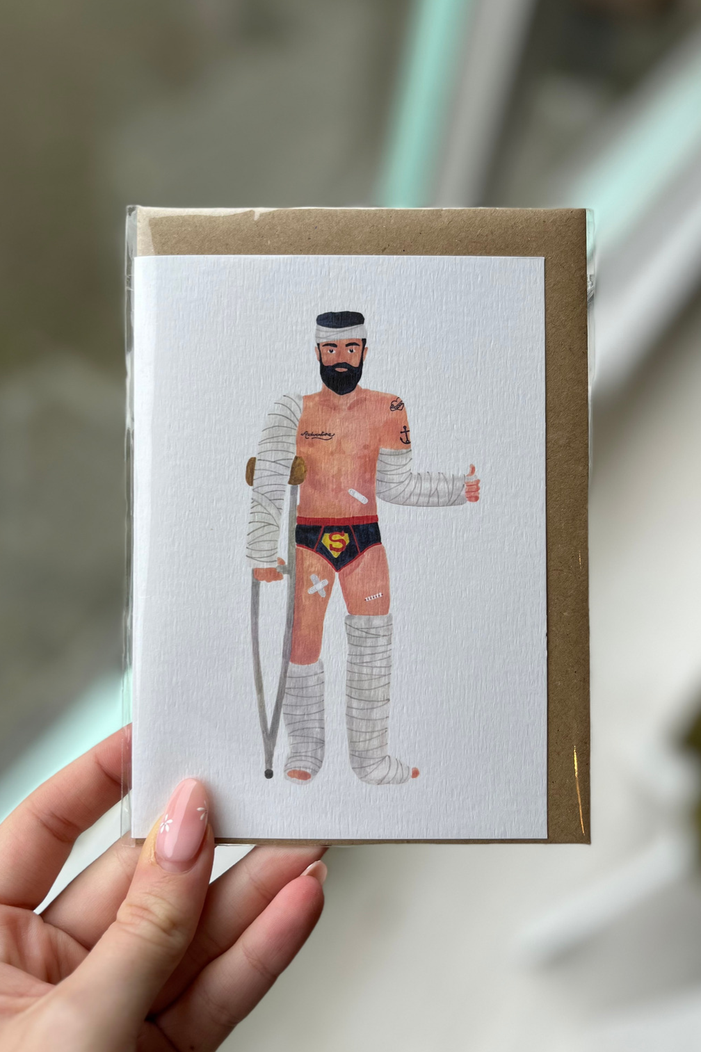 All The Ways To Say - Get Well Soon Bandaged Man Greeting Card-Gifts-Ohh! By Gum - Shop Sustainable