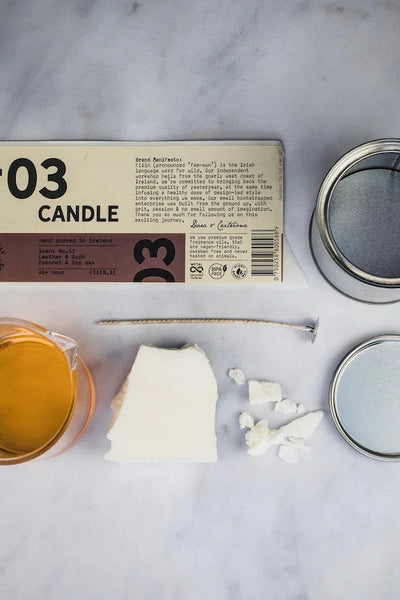 Fiáin Candle 03 | Leather & Oudh Large-Gifts-Ohh! By Gum - Shop Sustainable