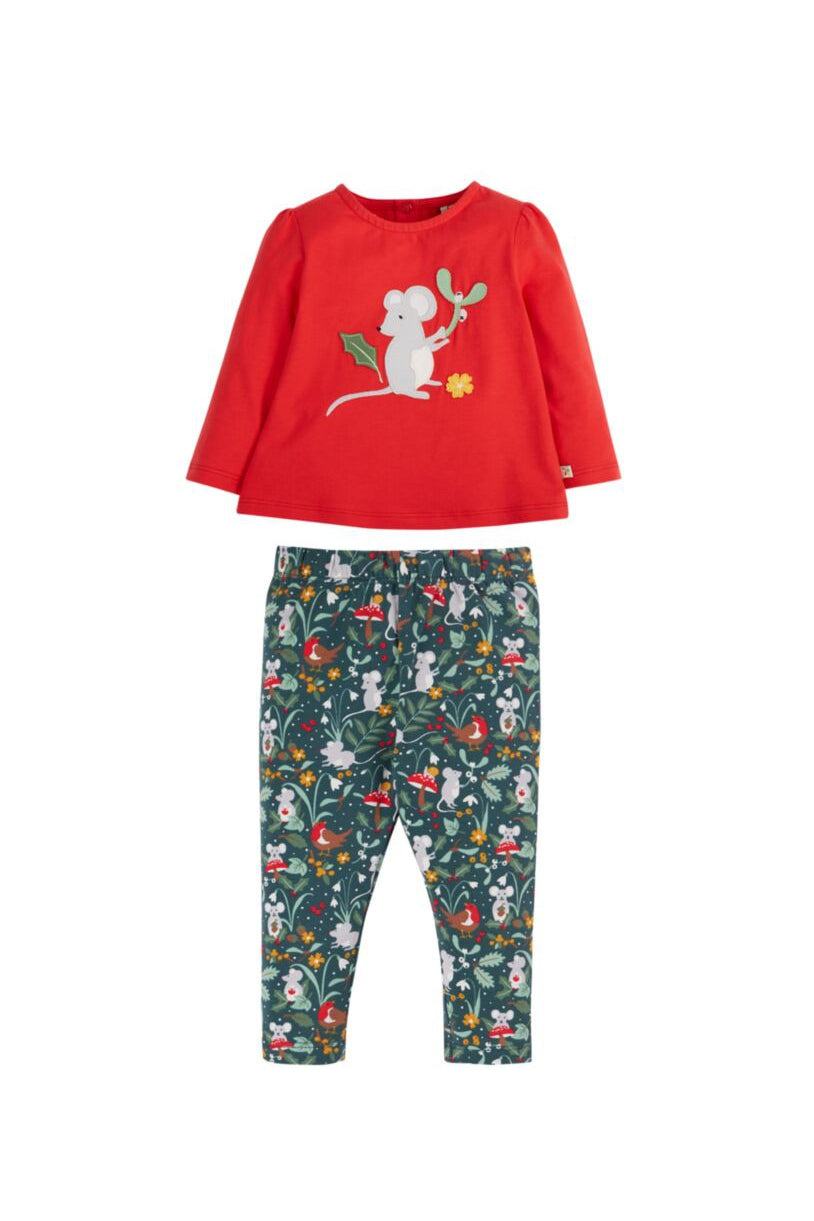Frugi Ola Outfit Mouse Fir Tree-Kids-Ohh! By Gum - Shop Sustainable