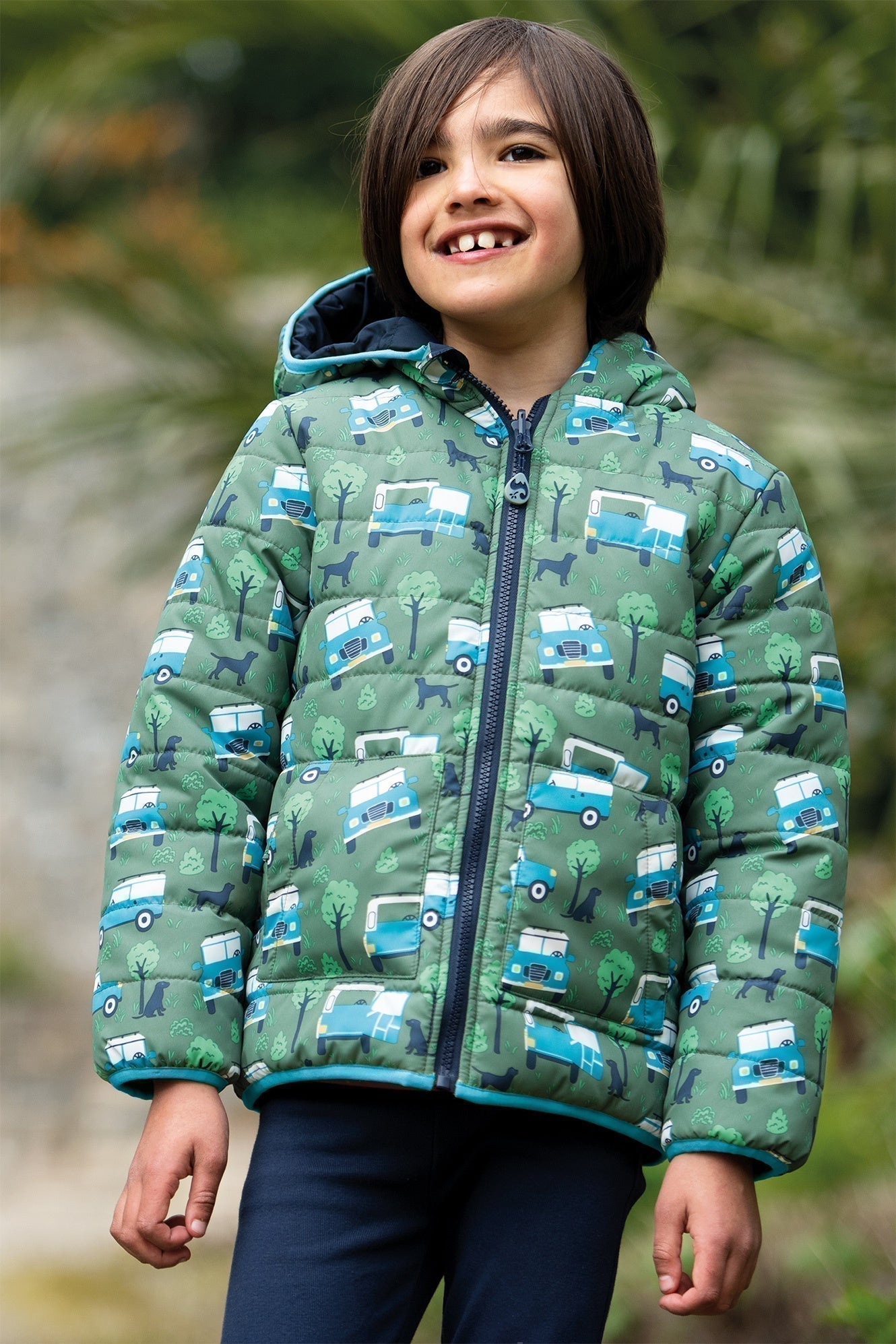 Frugi Reversible Toasty Trail Jacket - Off Roading-Kids-Ohh! By Gum - Shop Sustainable