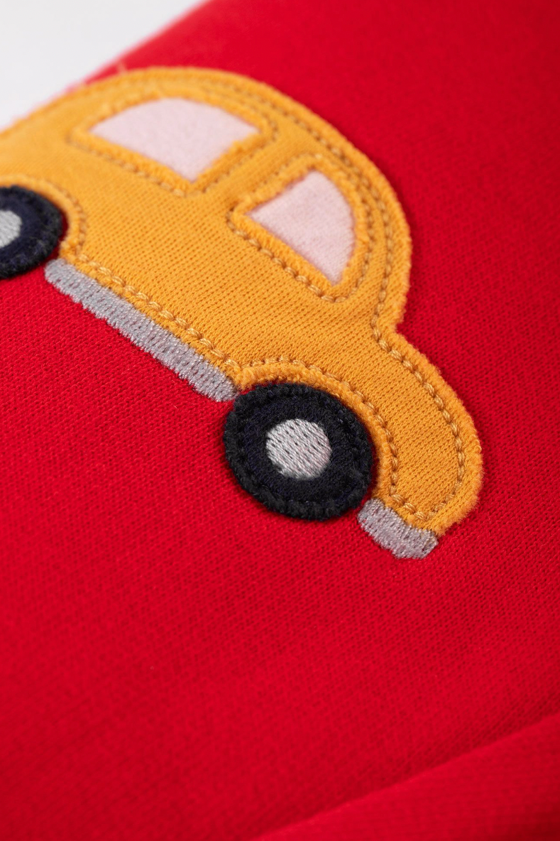 Frugi Switch Character Crawlers in True Red/Cars-Kids-Ohh! By Gum - Shop Sustainable