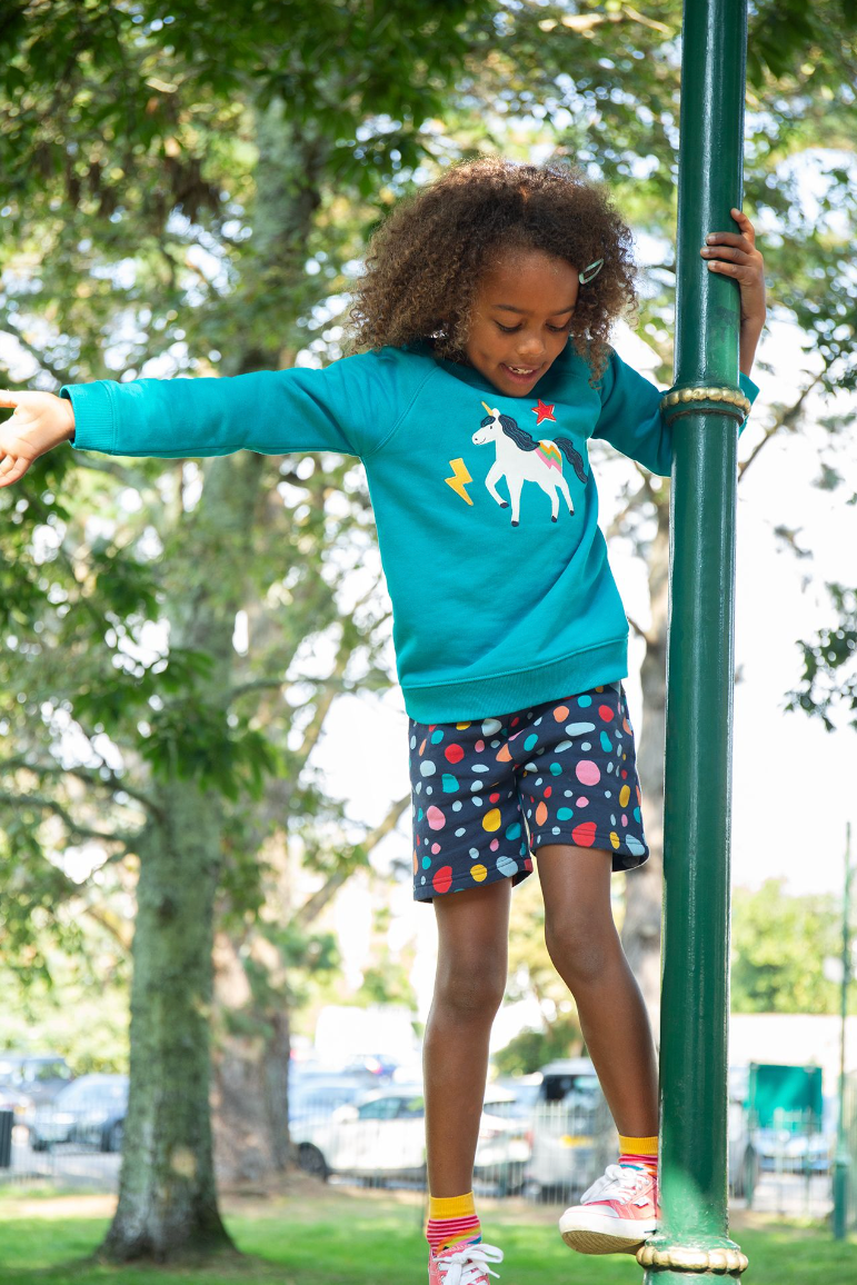 Frugi Sydney Shorts in Indigo Dalmatian-Kids-Ohh! By Gum - Shop Sustainable