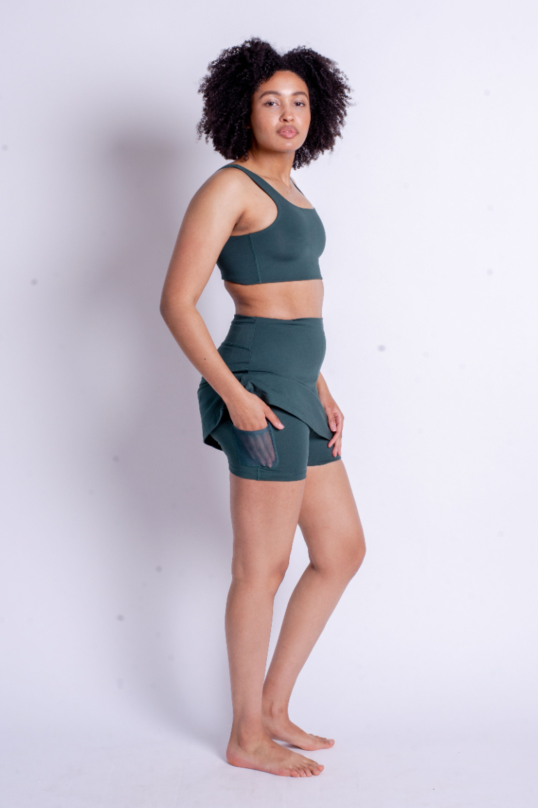 Girlfriend Collective High-Rise Skort in Moss-Womens-Ohh! By Gum - Shop Sustainable