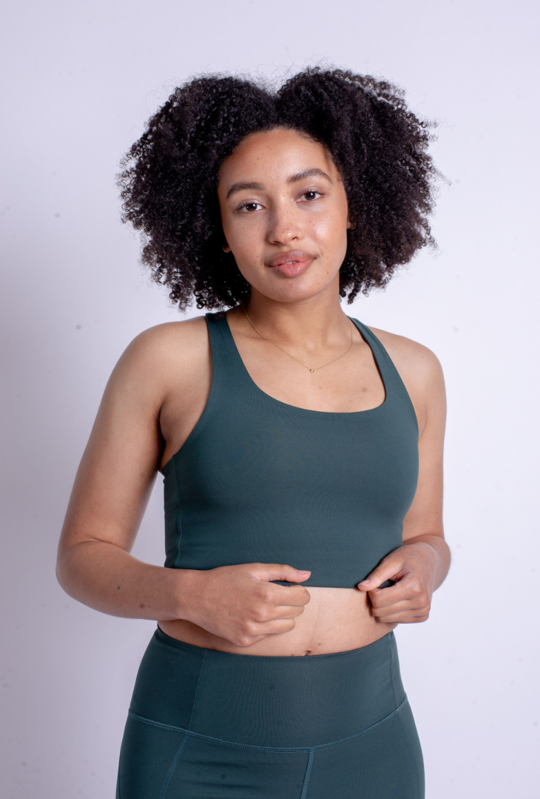 Girlfriend Collective Paloma Bra in Moss