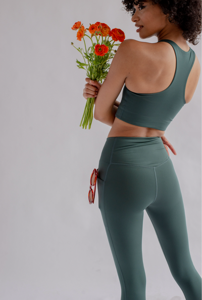 Girlfriend Collective Pocket Leggings High Rise, Long - Moss-Womens-Ohh! By Gum - Shop Sustainable