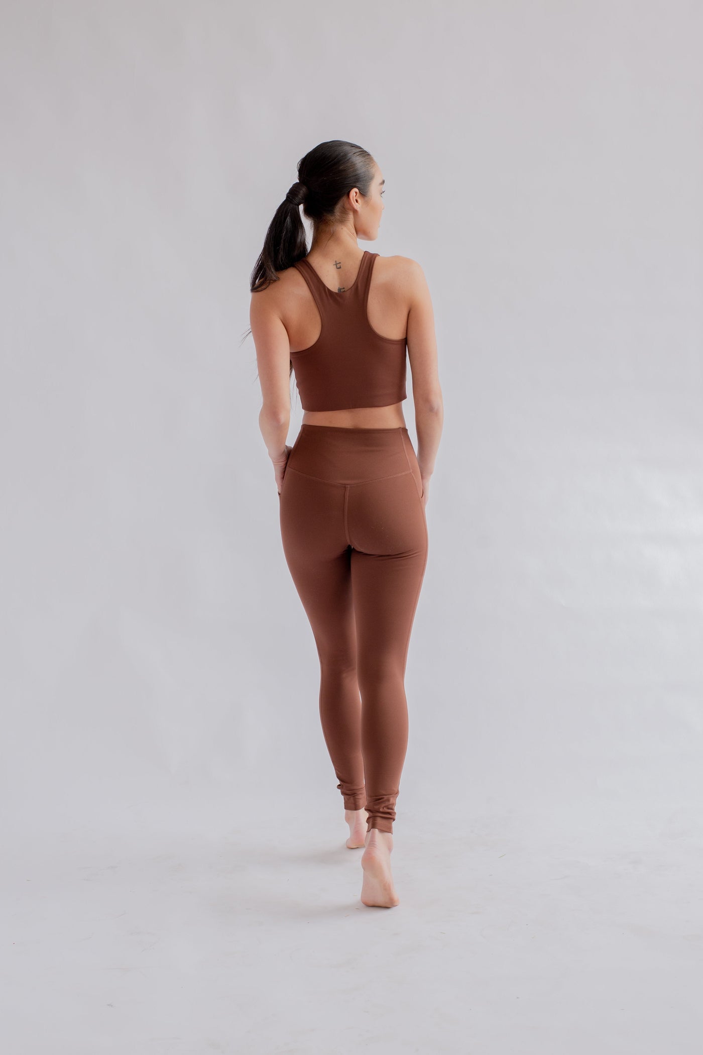 Girlfriend Collective Pocket Leggings High Rise Long in Earth-Womens-Ohh! By Gum - Shop Sustainable