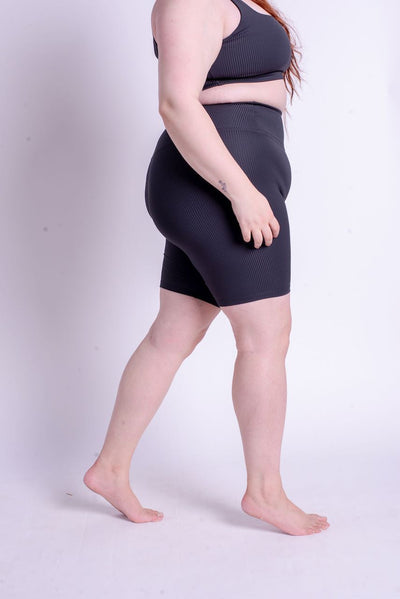 Girlfriend Collective Rib Bike Shorts in Black-Womens-Ohh! By Gum - Shop Sustainable
