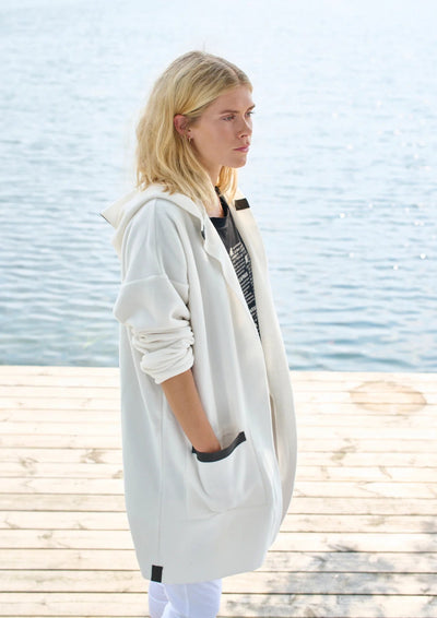 Henriette Steffensen Cardigan with Hood in Off White-Womens-Ohh! By Gum - Shop Sustainable