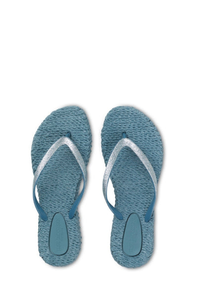 Ilse Jacobsen Lichen Blue Cheerful Flip Flops with Glitter-Accessories-Ohh! By Gum - Shop Sustainable