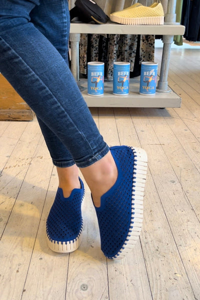 Ilse Jacobsen Platform Tulip Shoes in Blue Web-Womens-Ohh! By Gum - Shop Sustainable