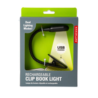 Kikkerland Rechargeable Clip Book Light Black-Accessories-Ohh! By Gum - Shop Sustainable