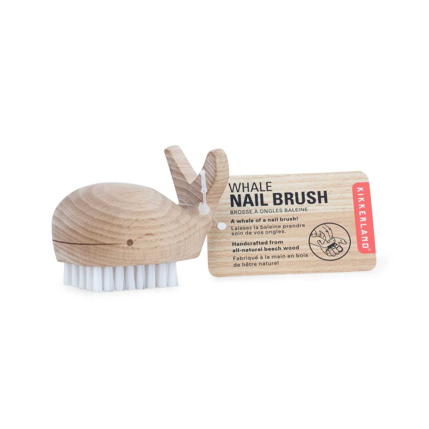 Kikkerland Wooden Whale Nail Brush-Accessories-Ohh! By Gum - Shop Sustainable