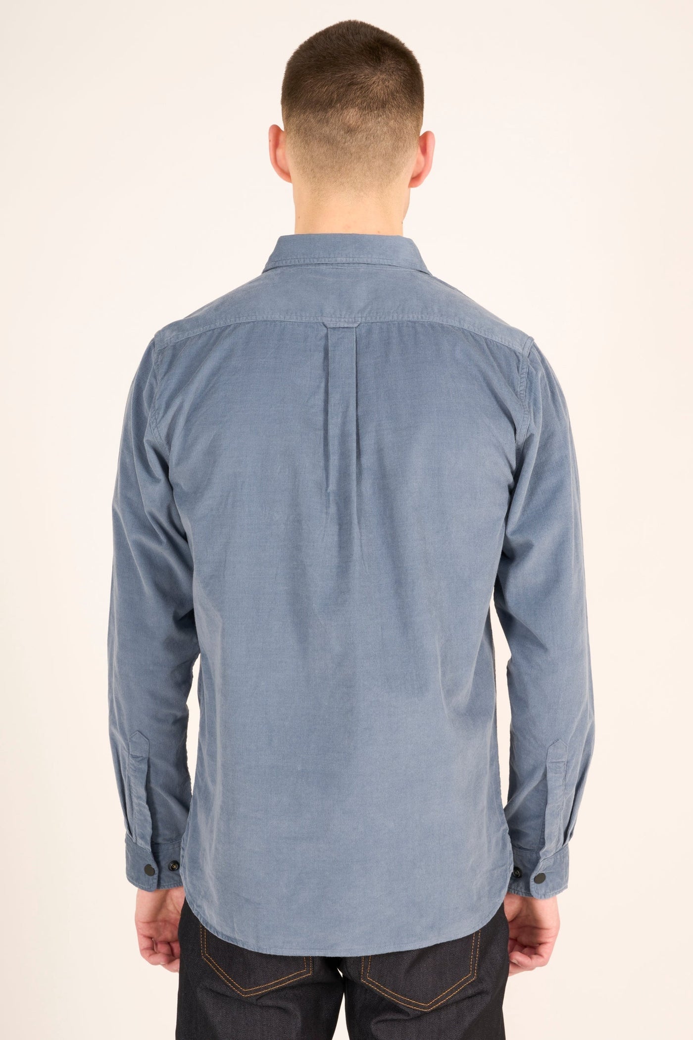Knowledge Cotton Babycord Custom Fit Shirt in China Blue - GOTS/VEgan-Mens-Ohh! By Gum - Shop Sustainable