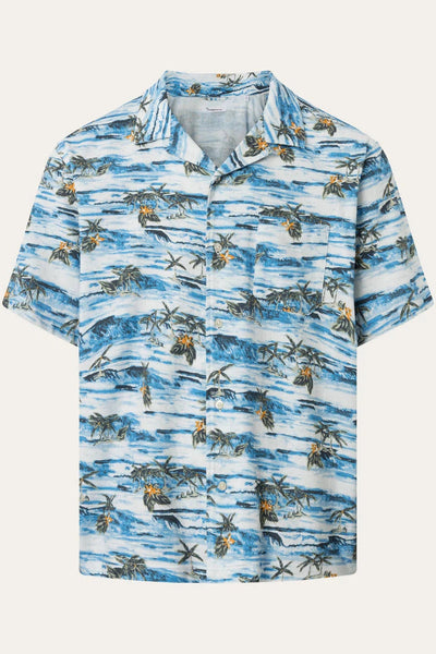 Knowledge Cotton Boxed Fit AOP Short Sleeved Light Shirt - GOTS/ Vegan-Mens-Ohh! By Gum - Shop Sustainable