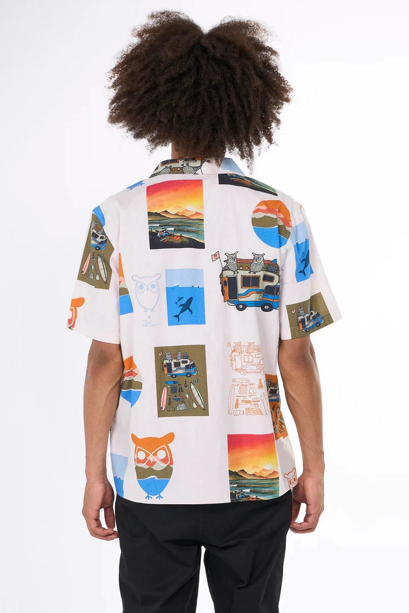 Knowledge Cotton Boxed Fit AOP Short Sleeved Shirt - GOTS/ Vegan-Mens-Ohh! By Gum - Shop Sustainable