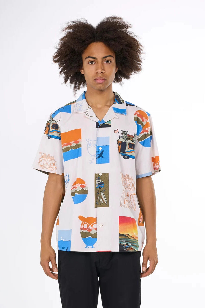 Knowledge Cotton Boxed Fit AOP Short Sleeved Shirt - GOTS/ Vegan-Mens-Ohh! By Gum - Shop Sustainable