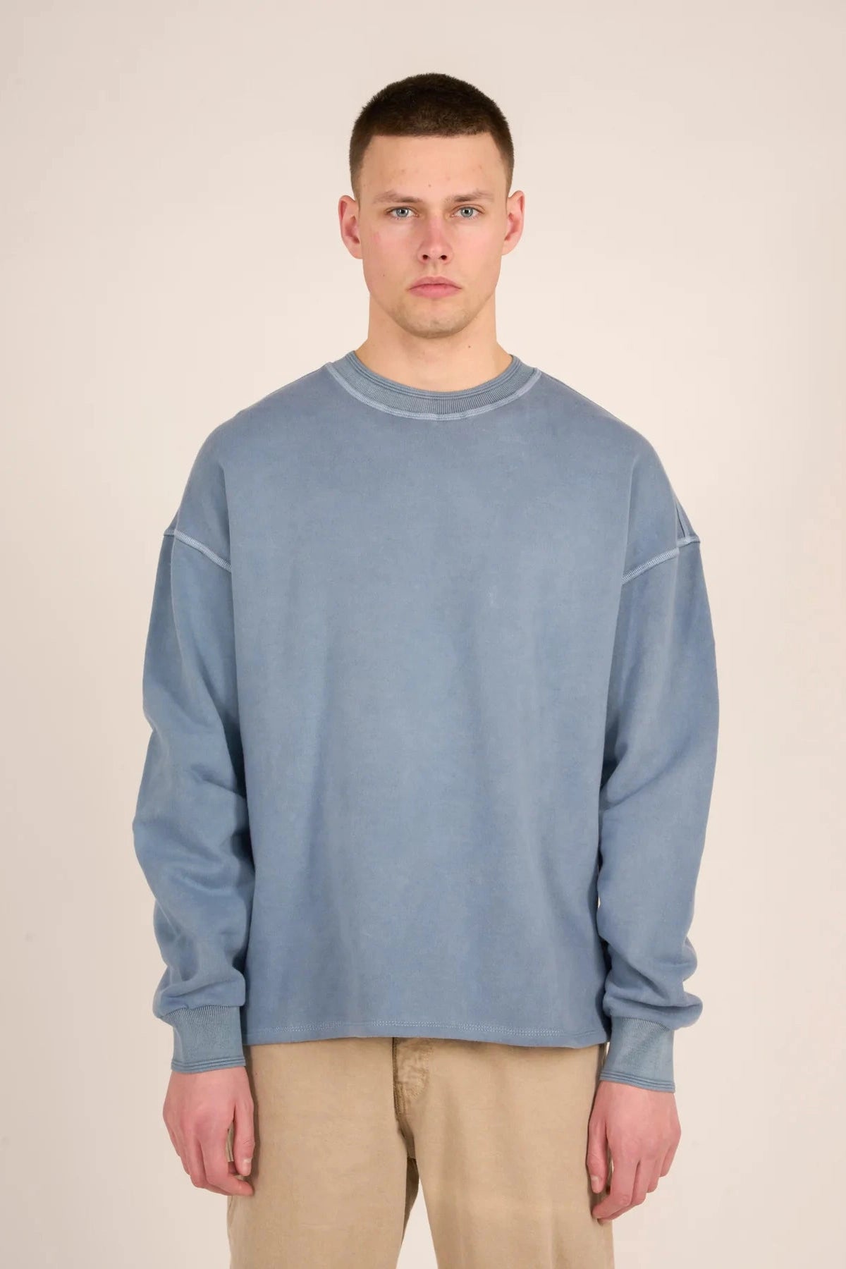 Knowledge Cotton Oversized Sweat Nuance By Nature™ in China Blue - GOTS/Vegan-Mens-Ohh! By Gum - Shop Sustainable