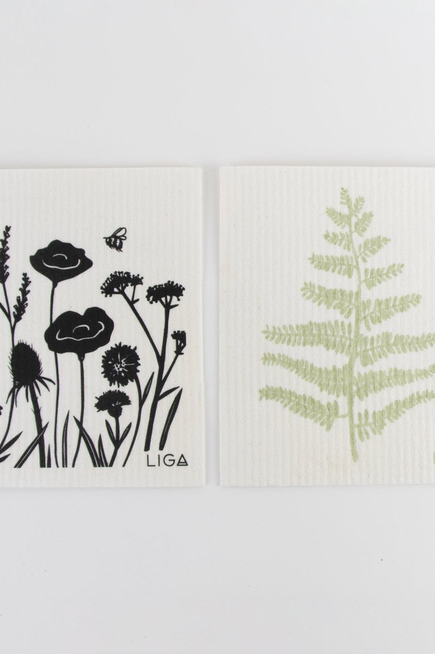 Liga Eco Dishcloths Wild Flower & Fern-Homeware-Ohh! By Gum - Shop Sustainable