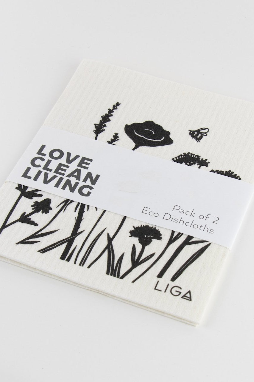 Liga Eco Dishcloths Wild Flower & Fern-Homeware-Ohh! By Gum - Shop Sustainable