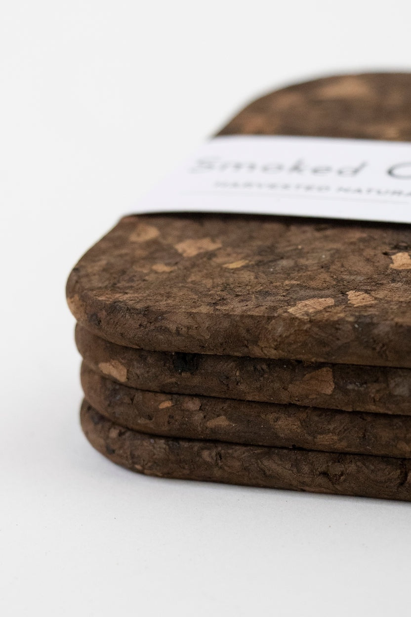 Liga Smoked Cork Coaster Set in Square-Homeware-Ohh! By Gum - Shop Sustainable