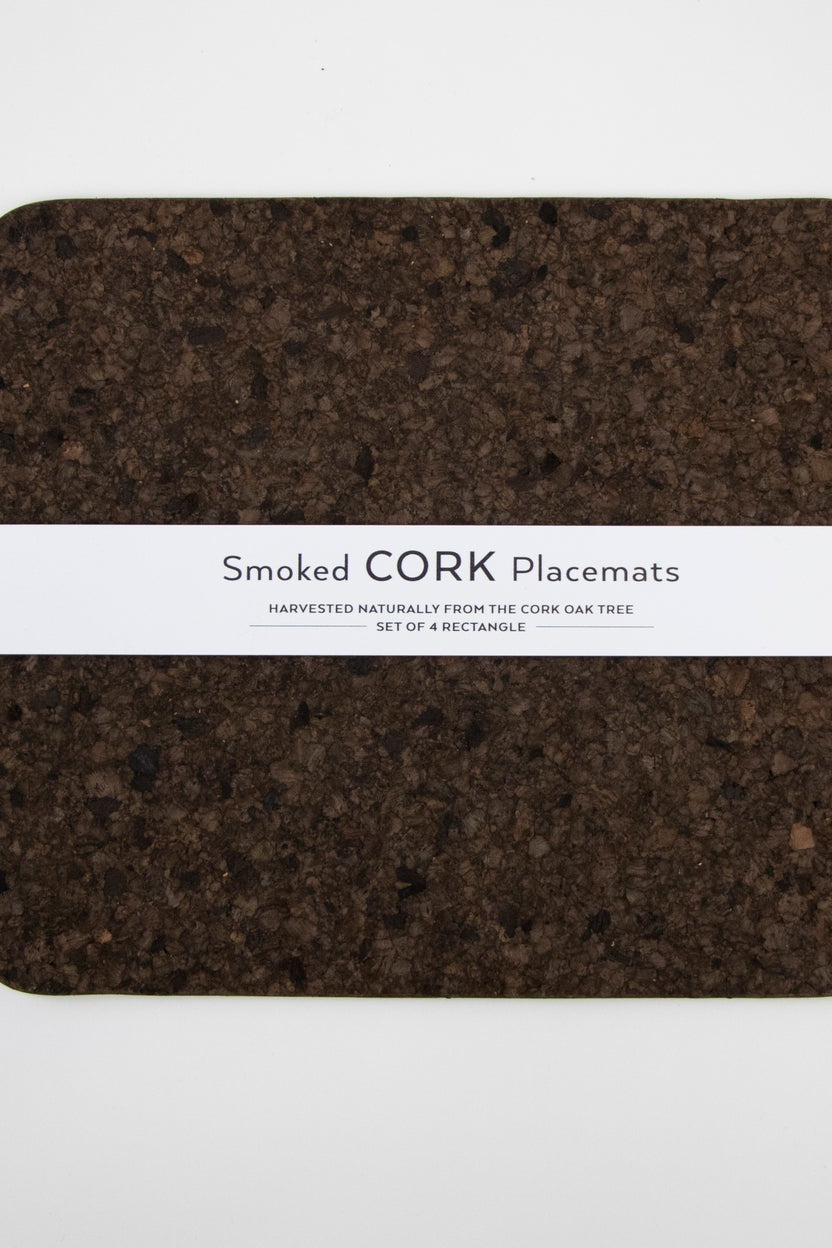 Liga Smoked Cork Rectangle Placemat Set-Homeware-Ohh! By Gum - Shop Sustainable