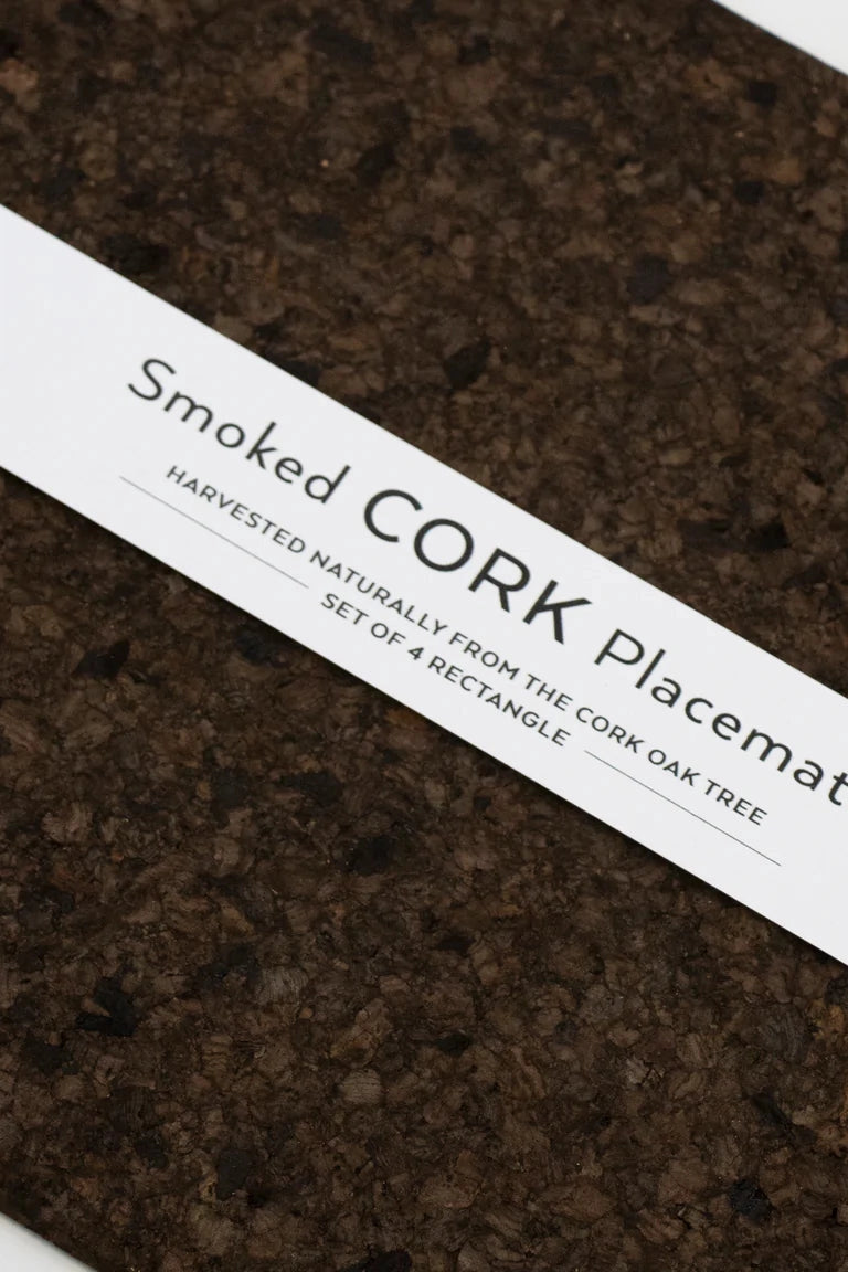 Liga Smoked Cork Rectangle Placemat Set-Homeware-Ohh! By Gum - Shop Sustainable