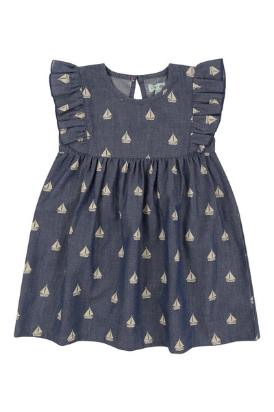 Lily and Sid Ship Woven Print Dress-Kids-Ohh! By Gum - Shop Sustainable
