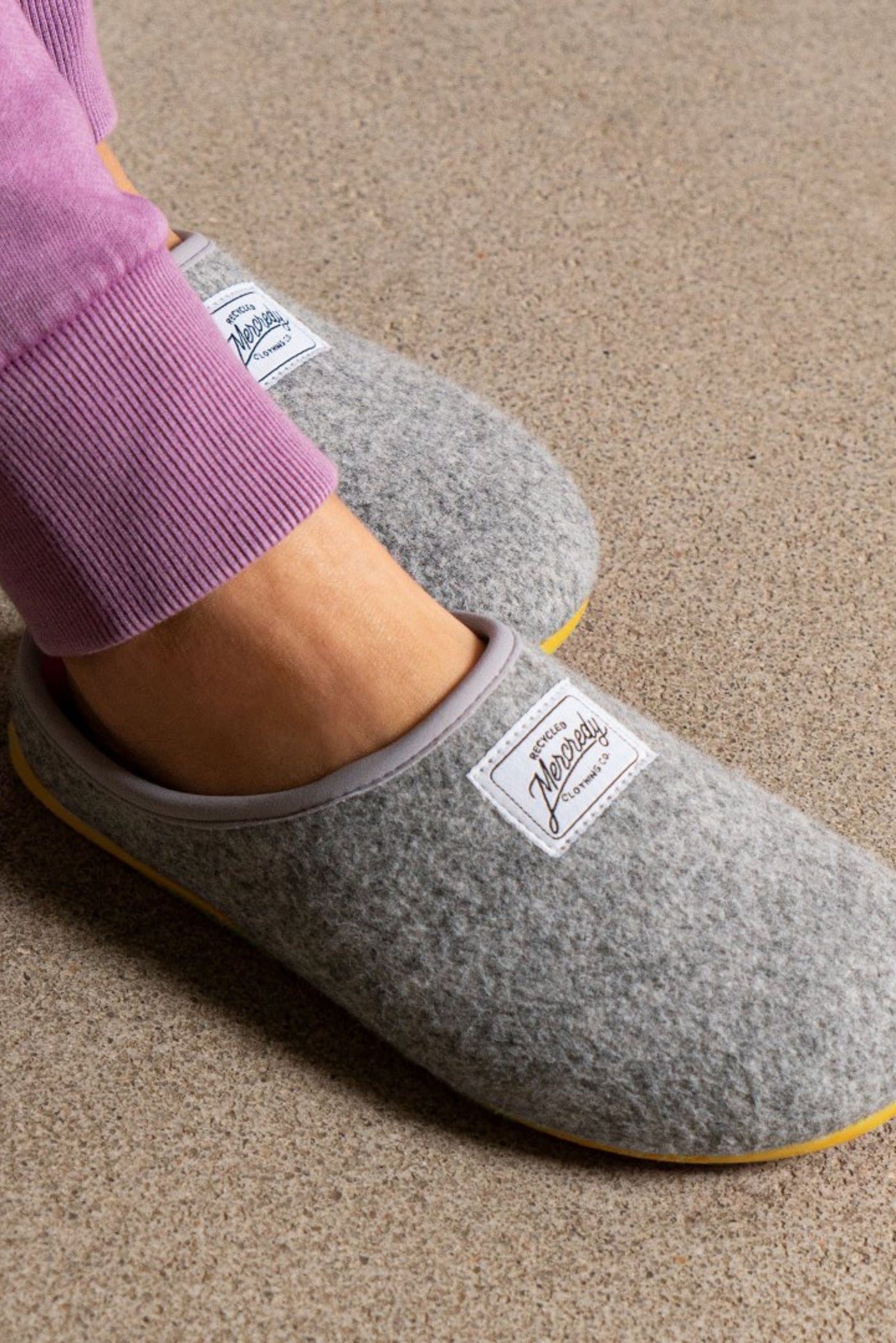 Mercredy Grey and Yellow Slippers-Womens-Ohh! By Gum - Shop Sustainable
