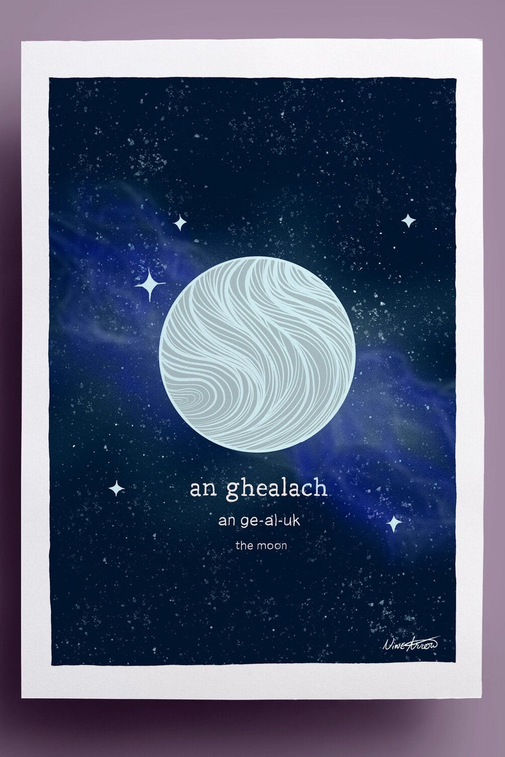 Nine Arrow An Ghealach | The Moon A5 Print-Gifts-Ohh! By Gum - Shop Sustainable