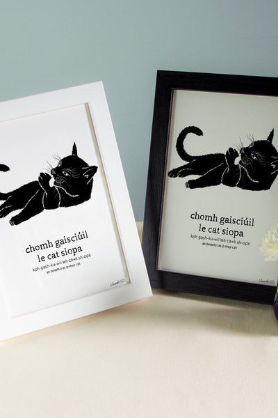 Nine Arrow Chomh Gaisciúil le Cat Siopa | As Boastful as a Shop Cat A5 Print-Gifts-Ohh! By Gum - Shop Sustainable