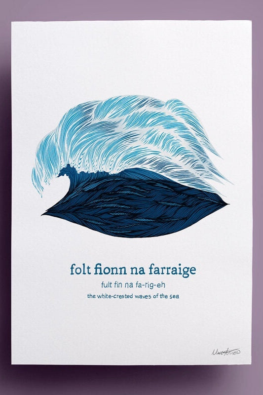 Nine Arrow Folt Fionn na Farraige | The White-crested Waves of the Sea A5 Print-Gifts-Ohh! By Gum - Shop Sustainable