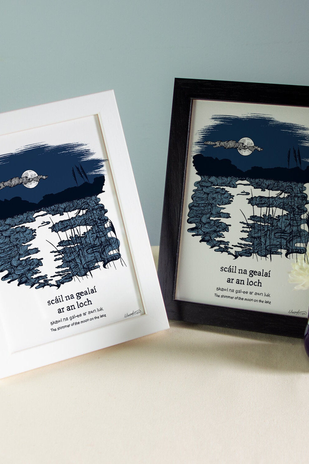 Nine Arrow Scáil na Gealaí ar an Loch | The Shimmer of the Moon on the Lake A5 Print-Gifts-Ohh! By Gum - Shop Sustainable